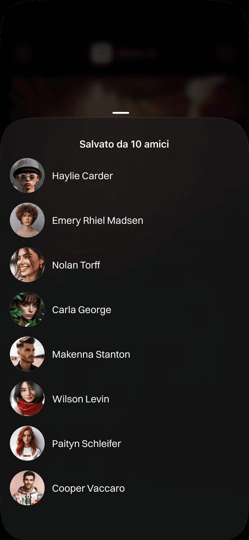 Elenco degli amici che hanno salvato l'evento