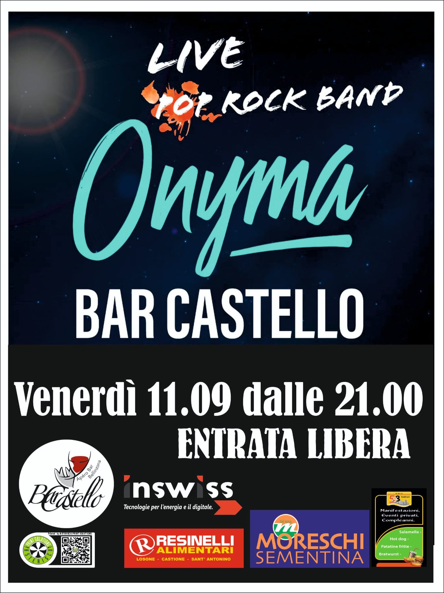 Copertina di Live Pop Rock Band Onyma @ Bar Castello
