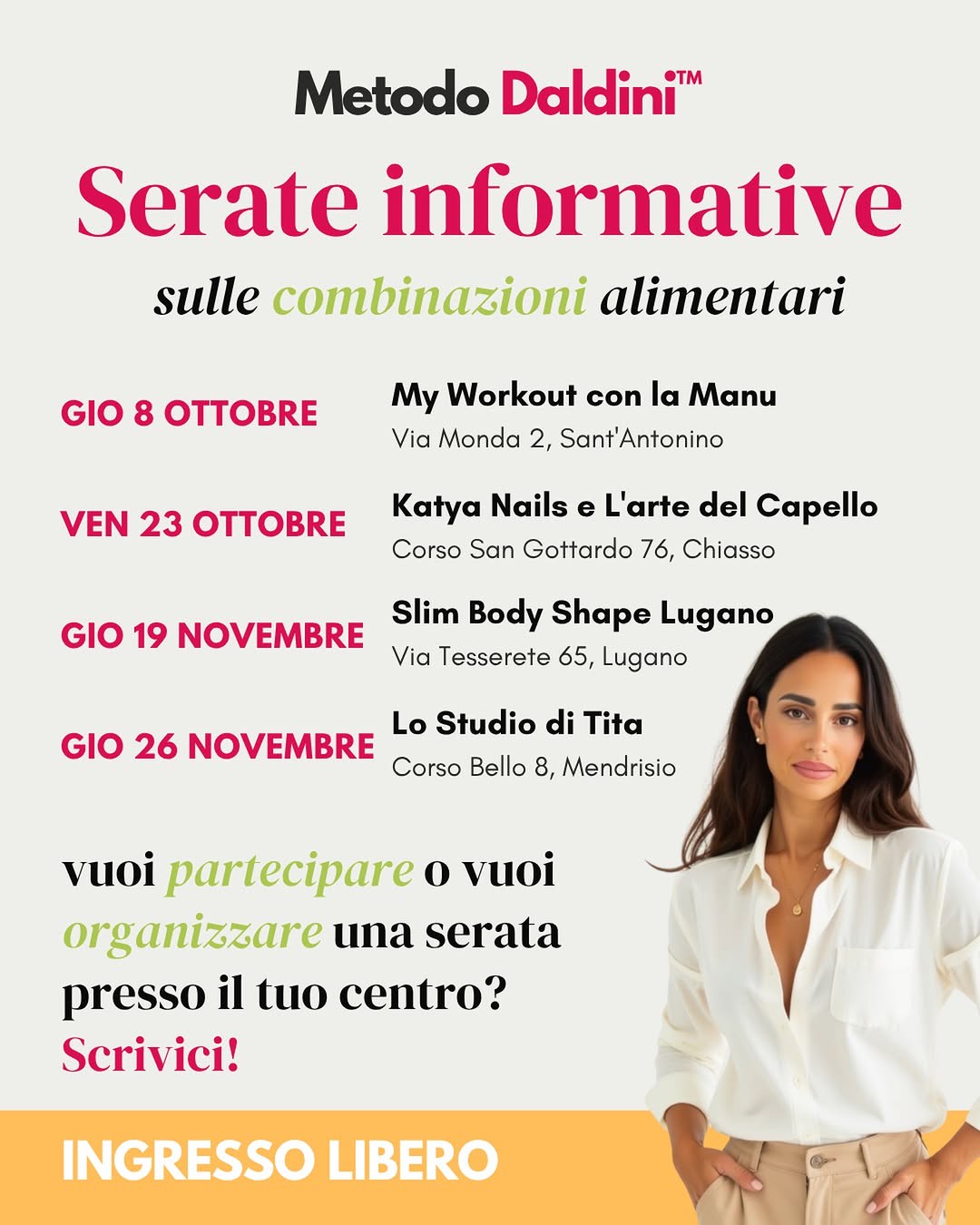 Copertina di Combinazioni alimentari – incontro con Vanessa Daldini a Sant’Antonino
