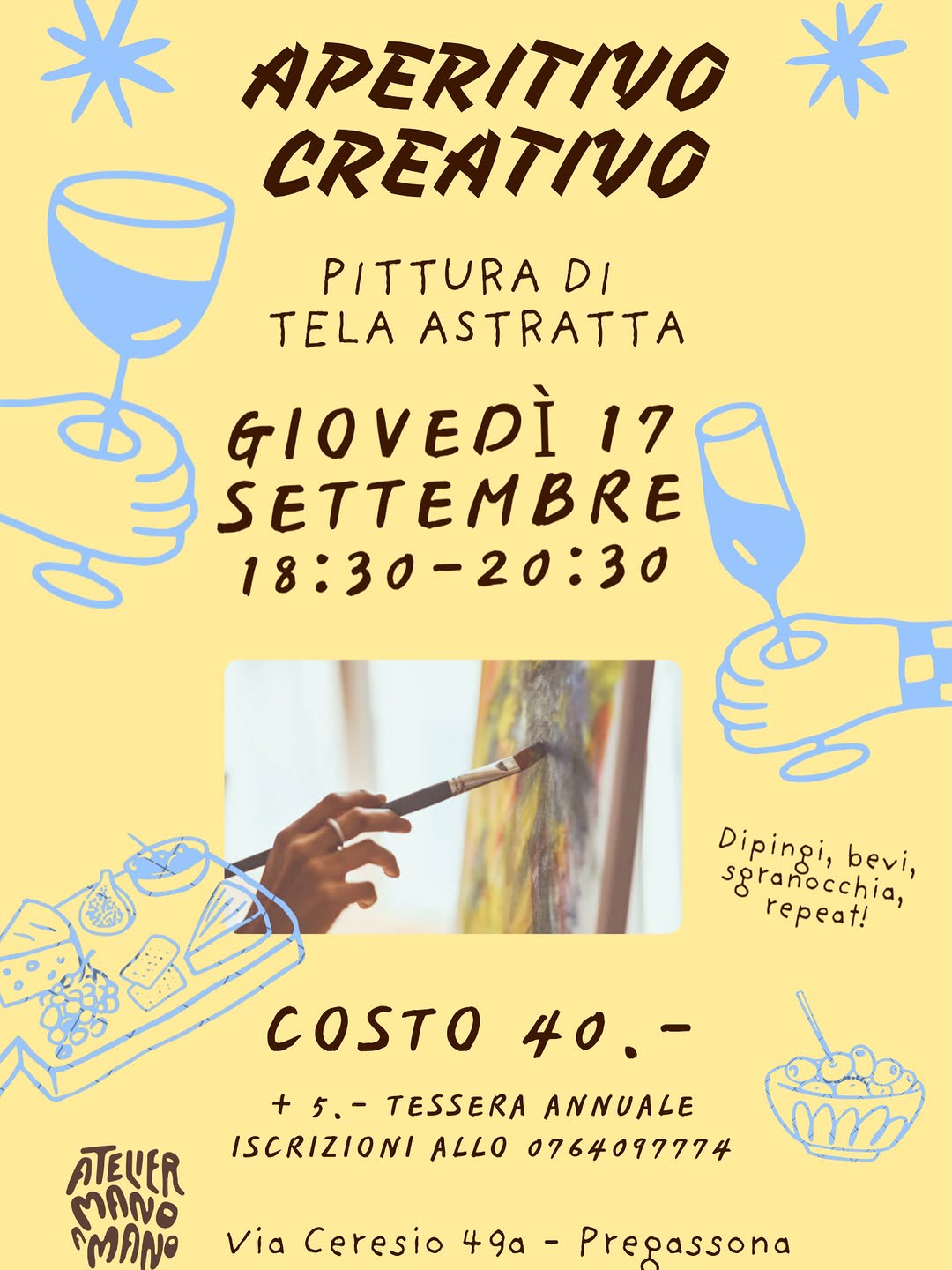 Copertina di Aperitivo creativo – pittura astratta su tela